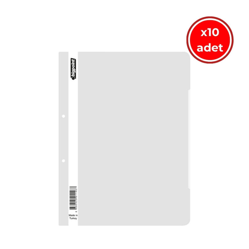 Bigpoint Telli Dosya, 10 Adet, 50'li Paket, Standart, A4, Beyaz - 1