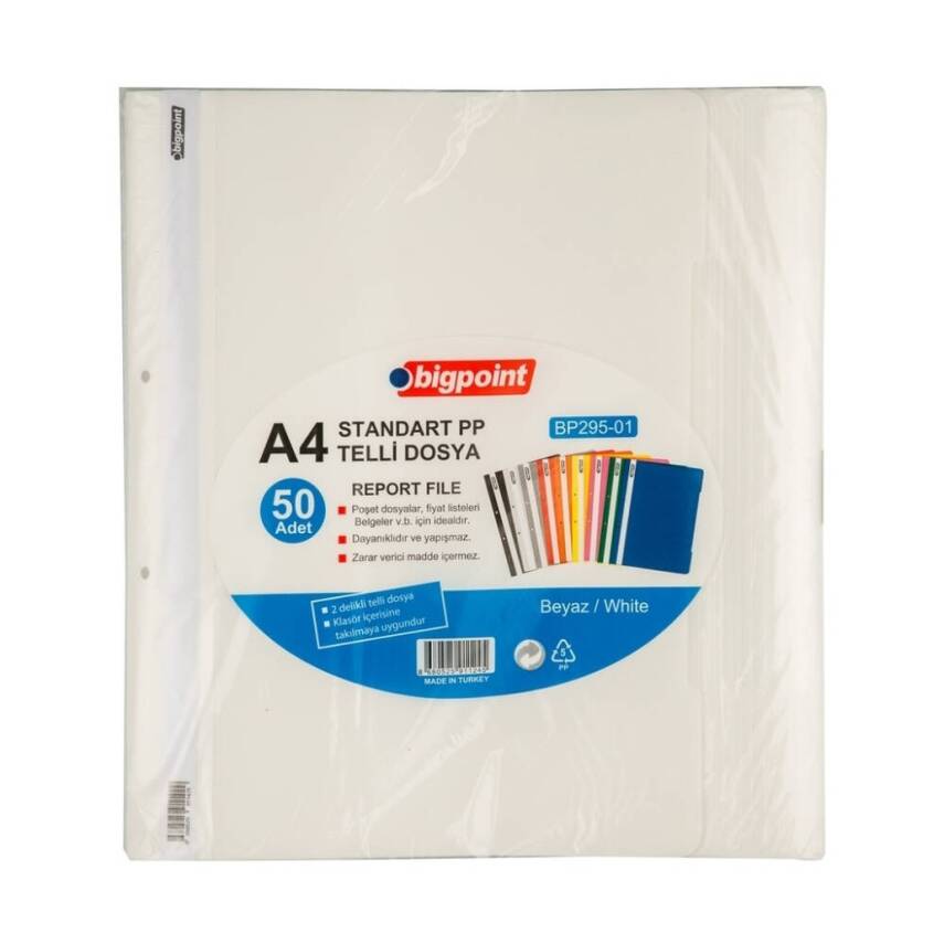 Bigpoint Telli Dosya, 10 Adet, 50'li Paket, Standart, A4, Beyaz - 3
