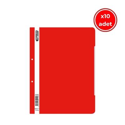 Bigpoint Telli Dosya, 10 Adet, 50'li Paket, Standart, A4, Kırmızı - Bigpoint