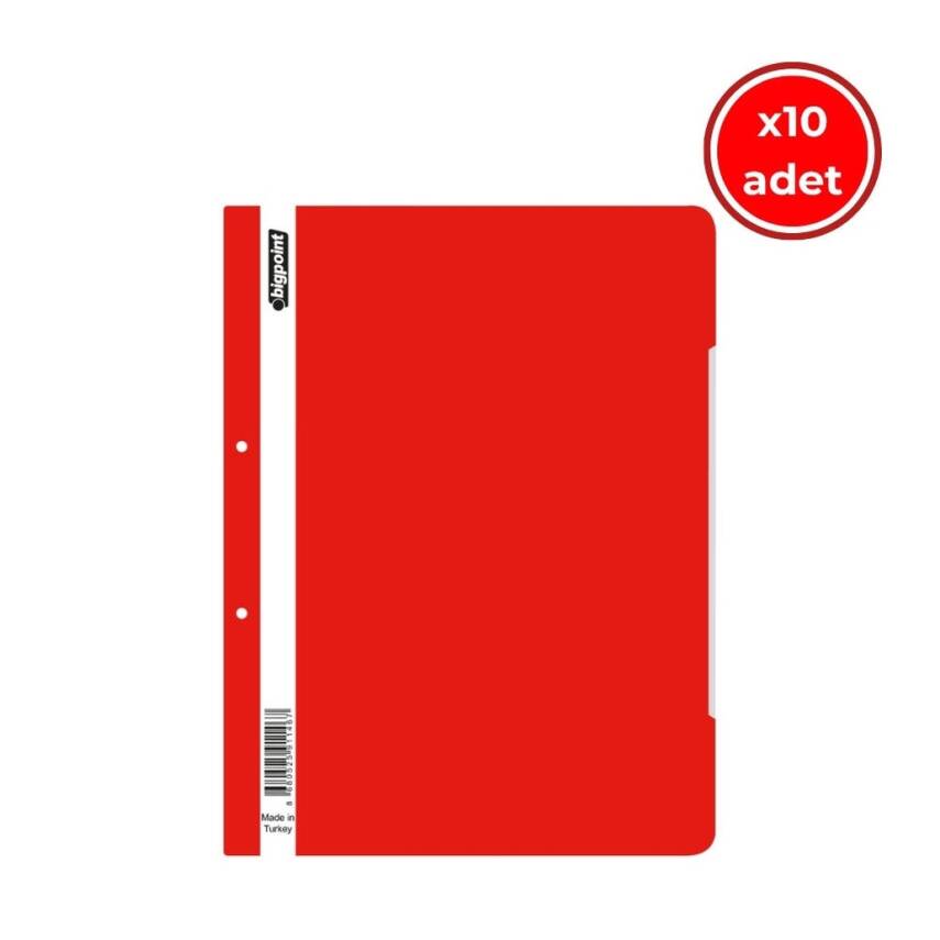 Bigpoint Telli Dosya, 10 Adet, 50'li Paket, Standart, A4, Kırmızı - 1