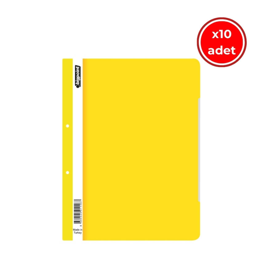 Bigpoint Telli Dosya, 10 Adet, 50'li Paket, Standart, A4, Sarı - 1