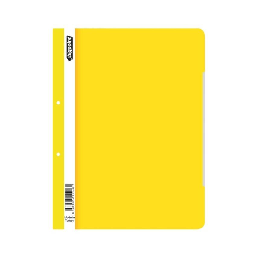 Bigpoint Telli Dosya, 50'li Paket, Standart, A4, Metal Tel, Sarı - 1