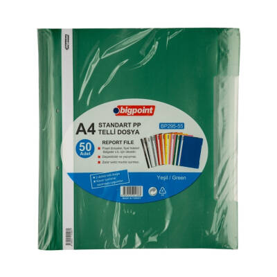 Bigpoint Telli Dosya Yeşil, Standart, A4 Poşet Dosya İçin, Metal Tel - 2