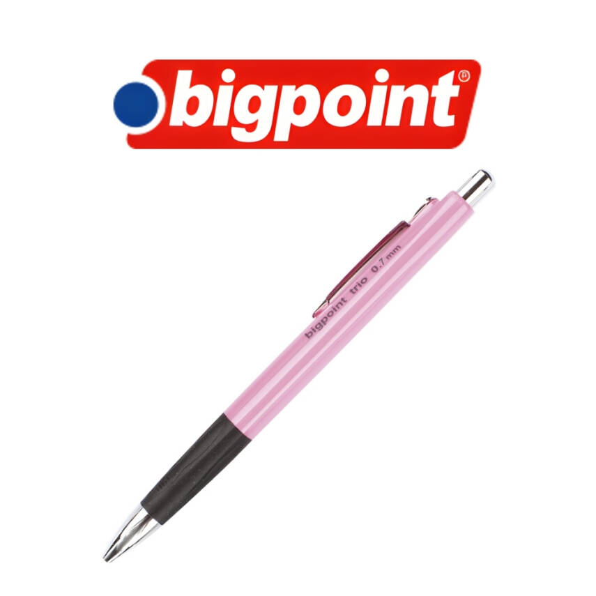 Bigpoint Trio Versatil Kalem, 0.7 mm, Gizlenbilir Uçlu, Pembe - 2