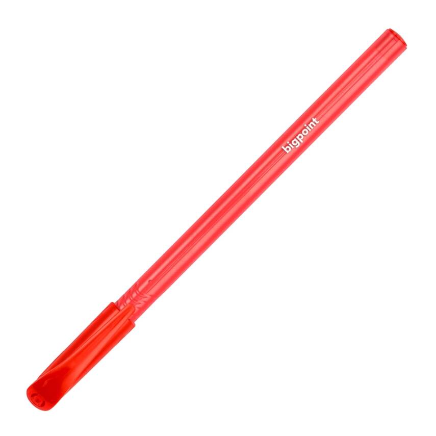 Bigpoint Tükenmez Kalem,1.0 mm, 3 km Yazma,Yağ Bazlı Mürekkep, Kırmızı - 1