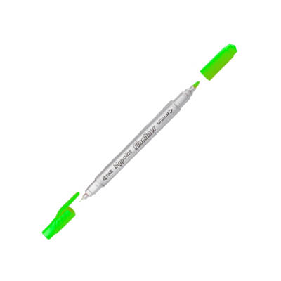 Bigpoint Twin Fineliner Kalem, 0.4 & 1.2 mm Çift Fiber Uç, Açık Yeşil - 1