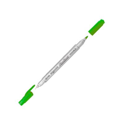 Bigpoint Twin Fineliner Kalem, 0.4 & 1.2 mm Çift Fiber Uç, Yeşil - Bigpoint