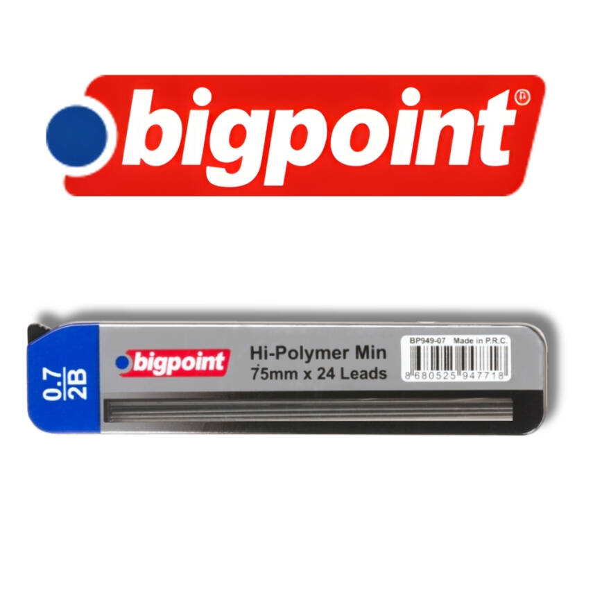 Bigpoint Uçlu Kalem Ucu, 0.7mm, 2B, 24’lü, Hi-Polymer, Kolay Kırılmaz - 4