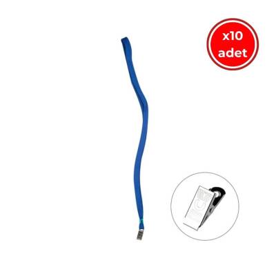 Bigpoint Yaka İpi, 10 Adet, Metal Klipsli, Mavi, Dayanıklı ve Şık - Bigpoint