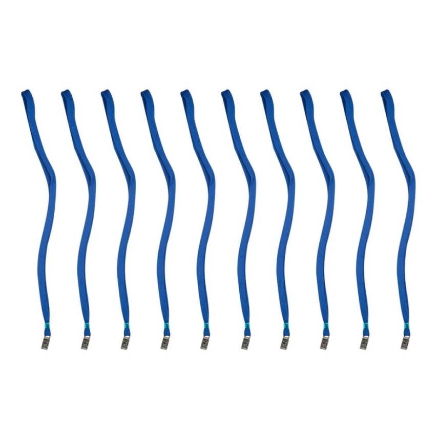 Bigpoint Yaka İpi, 10 Adet, Metal Klipsli, Mavi, Dayanıklı ve Şık - 2
