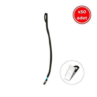 Bigpoint Yaka İpi, 50 Adet, Metal Klipsli, Siyah, Dayanıklı ve Şık - Bigpoint