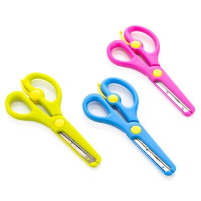 Bigpoint Yaylı Korumalı Okul Makası, Oval Uçlu, Çocuk Güvenli, 13.5 cm - Bigpoint