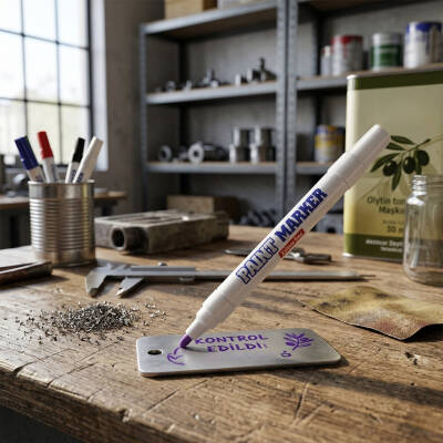Bigpoint Yuvarlak Uçlu Paint Marker, Kalın Uç, Endüstriyel Kalıcı, Mor - 3