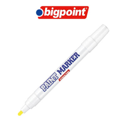 Bigpoint Yuvarlak Uçlu Paint Marker, Kalın Uç, Endüstriyel Kalıcı,Sarı - 3