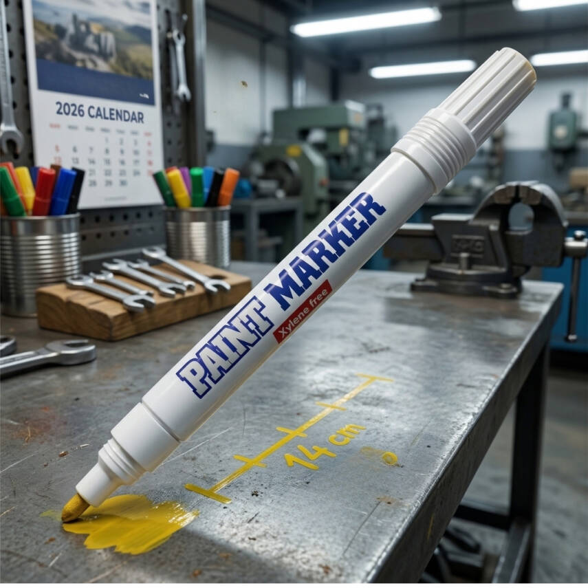 Bigpoint Yuvarlak Uçlu Paint Marker, Kalın, Endüstriyel Kalıcı, Altın - 3