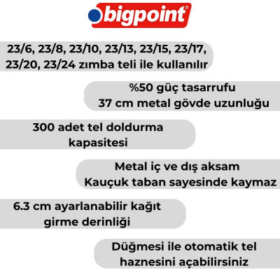 Bigpoint Zımba Makinesi Arşiv Tipi, 240 Yaprak Kapasiteli, Siyah - 4