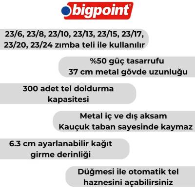 Bigpoint Zımba Makinesi Arşiv Tipi, 240 Yaprak Kapasiteli, Siyah - 4