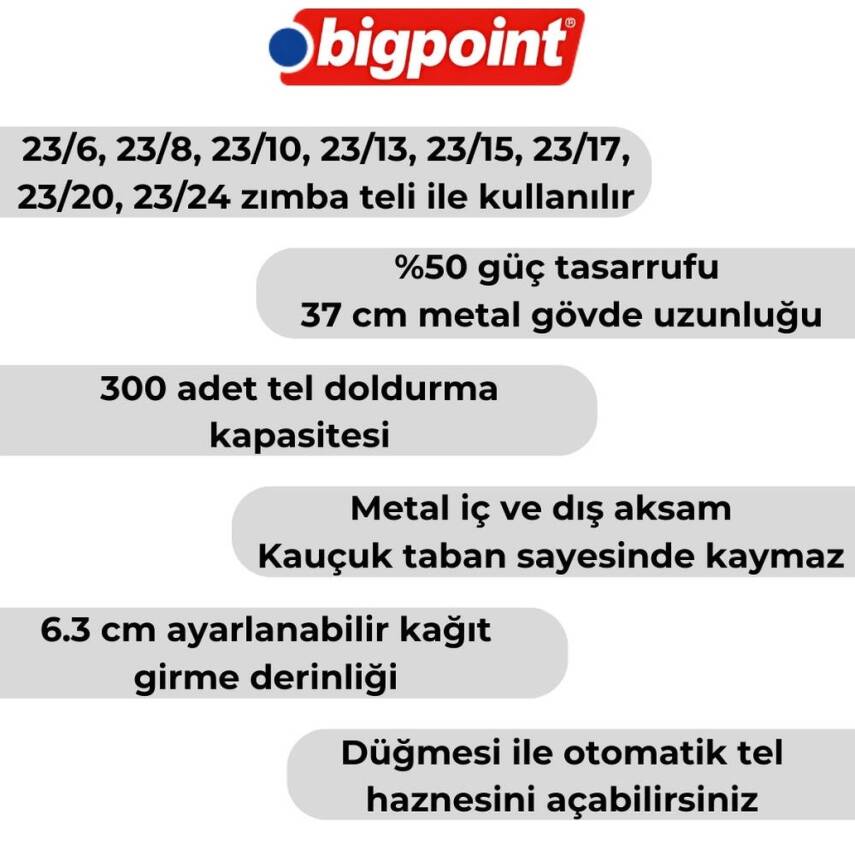 Bigpoint Zımba Makinesi Arşiv Tipi, 240 Yaprak Kapasiteli, Siyah - 4