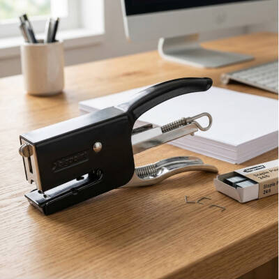 Bigpoint Zımba Makinesi, No:10, Metal Aksam, 12 Sayfa Kapasite, Siyah - 2