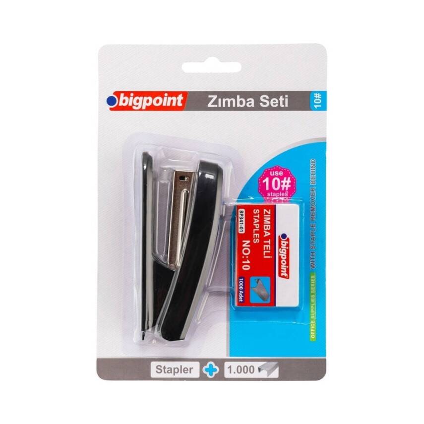 Bigpoint Zımba Makinesi Seti No:10, Siyah, 1000 Adet No:10 Teli Dahil - 1