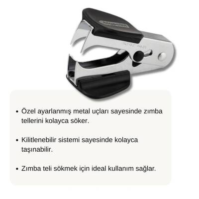 Bigpoint Zımba Sökücü, Kitlenebilir Kelebek, Koruyuculu, Siyah, Pratik - 2