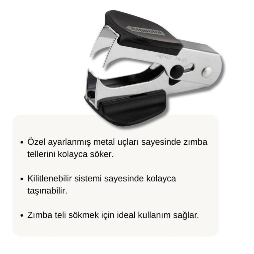 Bigpoint Zımba Sökücü, Kitlenebilir Kelebek, Koruyuculu, Siyah, Pratik - 2