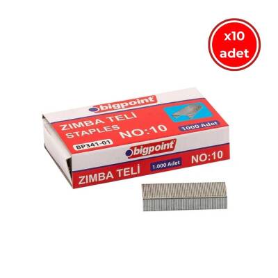 Bigpoint Zımba Teli, 1000 Adet, 10 Adet Kutu, No: 10 Zımba ile Uyumlu - Bigpoint