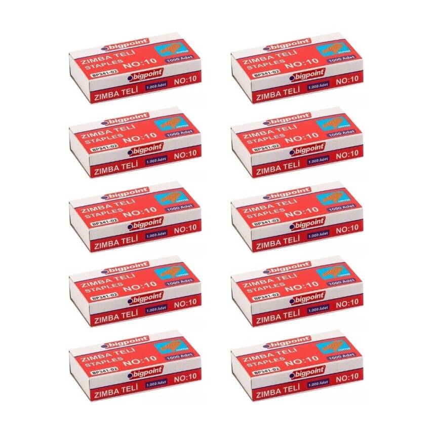 Bigpoint Zımba Teli No: 10, 1000 Adet, 10 Adet Kutu, 15 Sayfa, Sarı - 2
