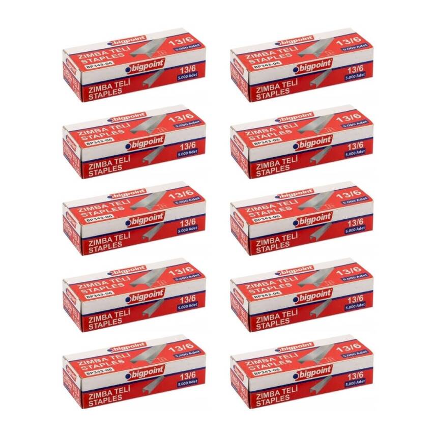 Bigpoint Zımba Teli No: 13/6, 5000 Adet, 10 Adet Kutu, 6 mm Kalınlık - 2