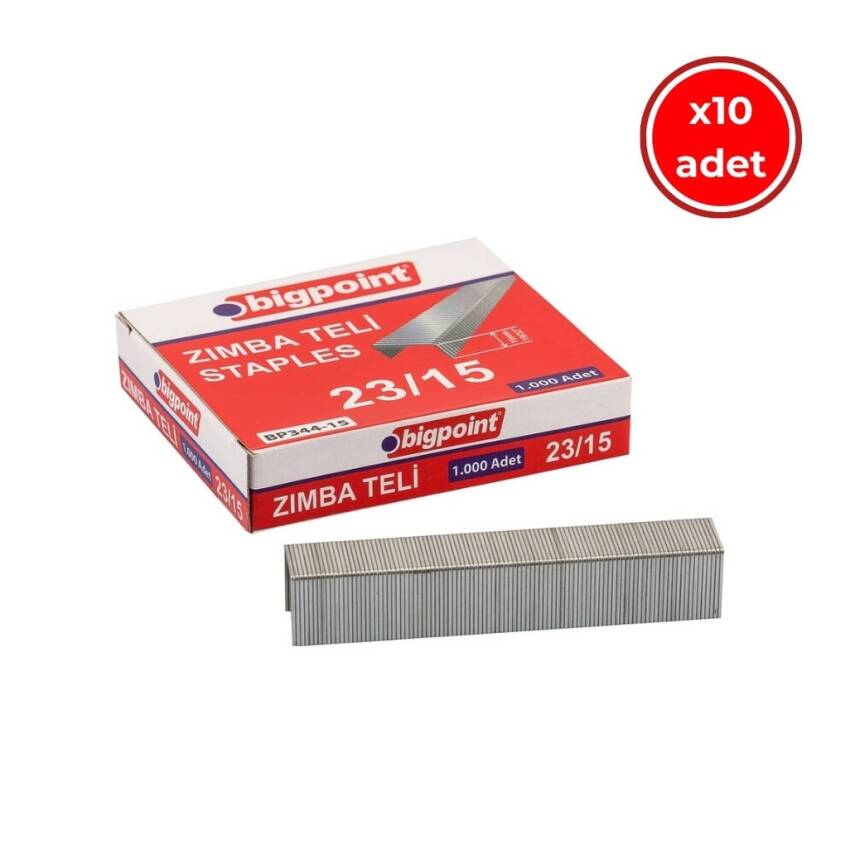 Bigpoint Zımba Teli No: 23/15, 1000 Adet, 10 Adet Kutu, 140 Sayfa - 1