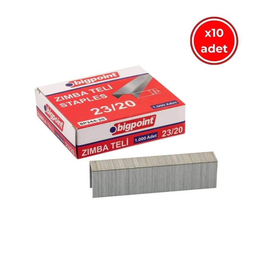 Bigpoint Zımba Teli No: 23/20, 1000 Adet, 10 Adet Kutu, 200 Sayfa - 1