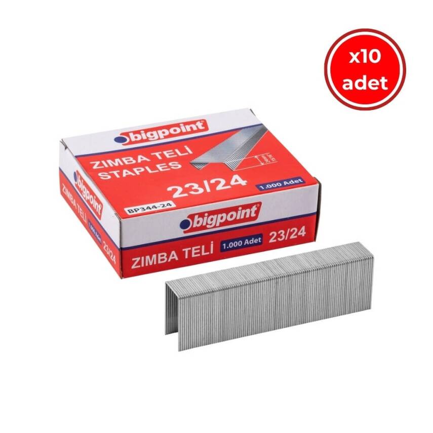 Bigpoint Zımba Teli No: 23/24, 1000 Adet, 10 Adet Kutu, 240 Sayfa Uyum - 1
