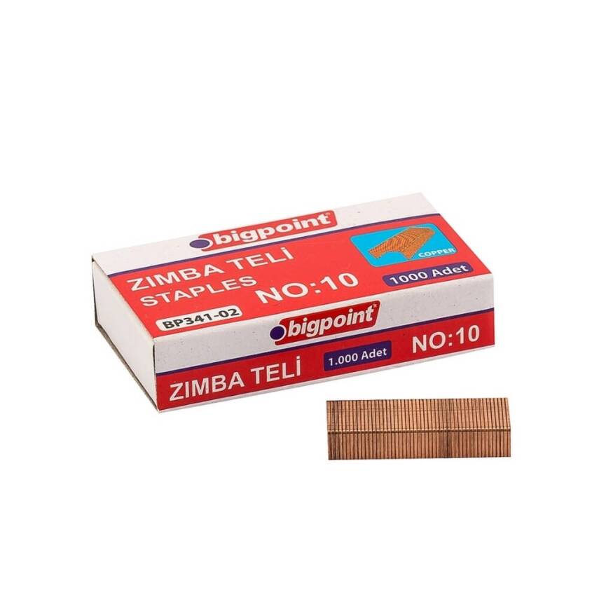 Bigpoint Zımba Teli No:10, Sarı, 1000 Adet, 15 Sayfaya Kadar Uyumlu - 1