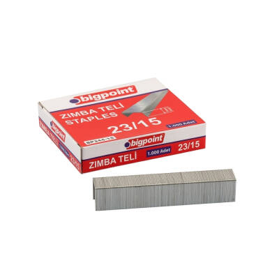 Bigpoint Zımba Teli No:23/15, 1000 Adet, 140 Sayfaya Kadar Uyumlu - Bigpoint