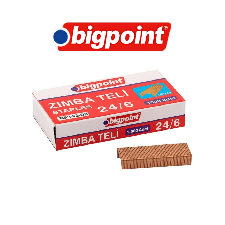 Bigpoint Zımba Teli No:24/6, Sarı, 1000 Adet, 30 Sayfaya Kadar Uyumlu - 3