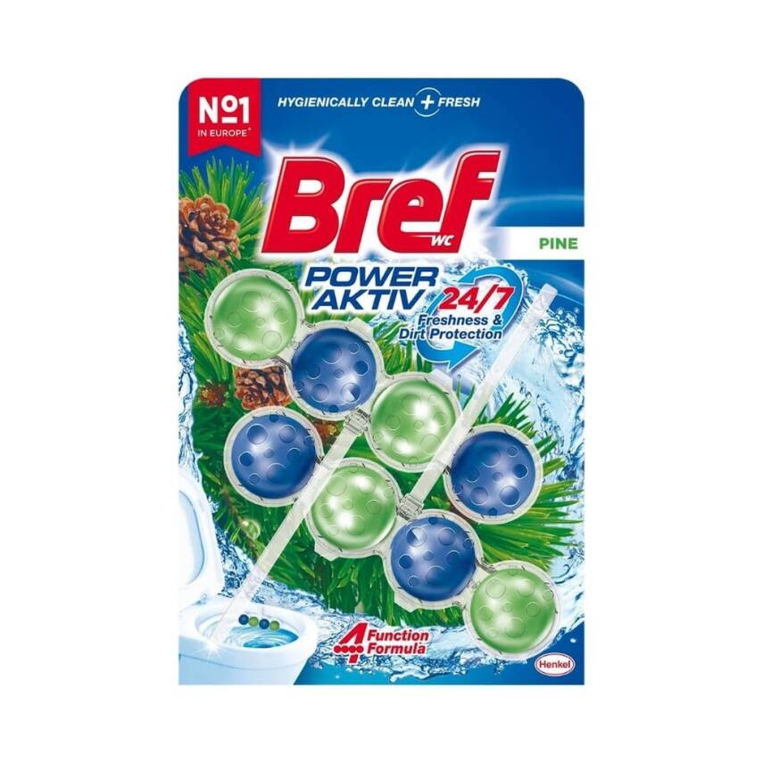 Bref Klozet Kokusu, Power Aktif, 100 gr, İkili 8 Top, Çam Kokulu - 1