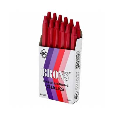 Brons Yağlı Tebeşir Kırmızı 12'li, Metal, Cam ve Sac Üzerinde Kullanım - Brons