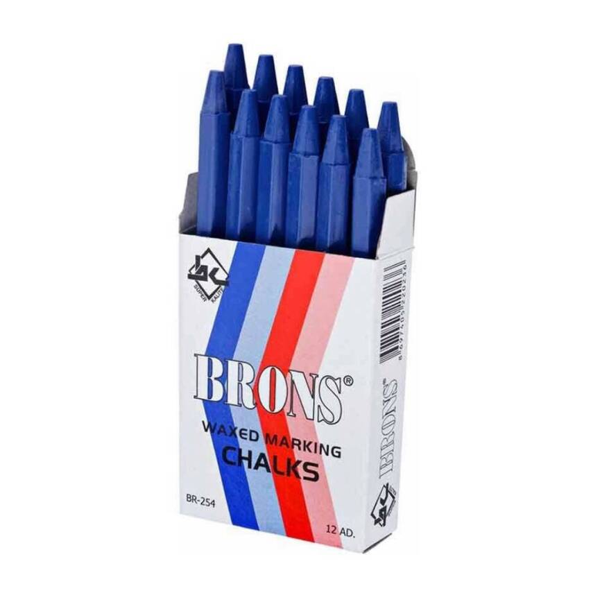 Brons Yağlı Tebeşir Mavi 12'li, Metal, Cam ve Sac Üzerinde Kullanım - 1