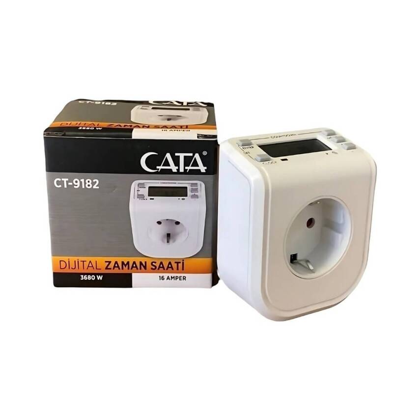 Cata CT-9182 Priz Zaman Sayacı, Akıllı Zaman Kontrolü, Enerji Tasarruf - 1
