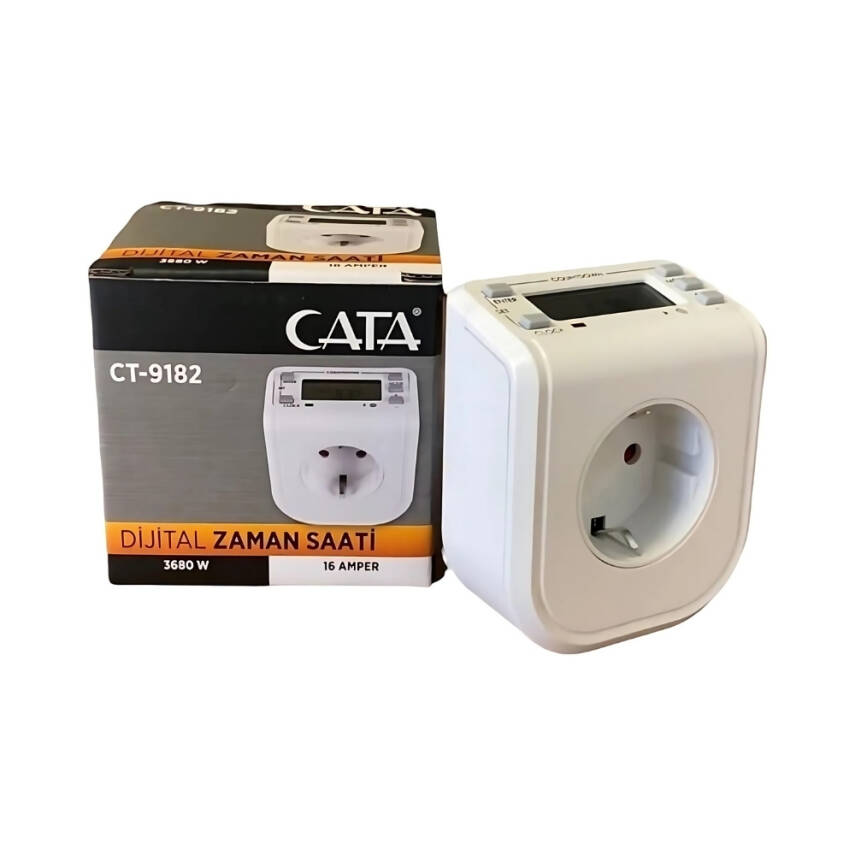 Cata CT-9182 Priz Zaman Sayacı, Akıllı Zaman Kontrolü,Enerji Tasarrufu - 1