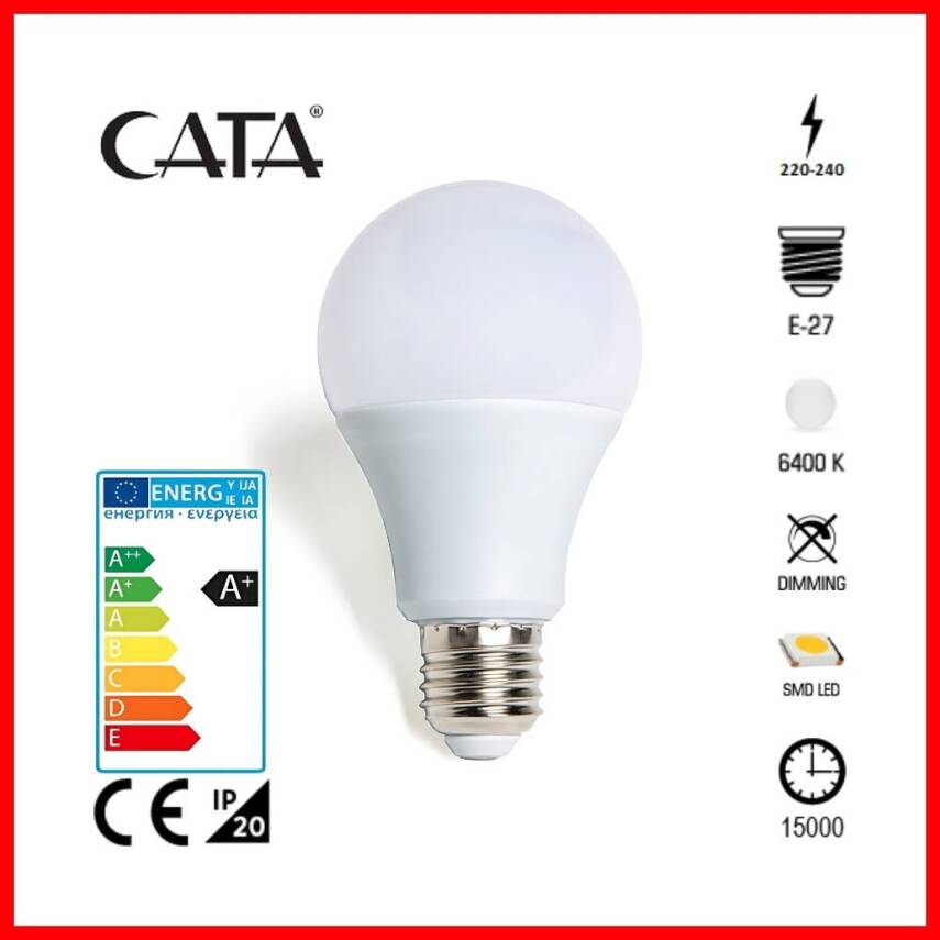 Cata LED Ampul, E27, 9 W, 6400 K, Enerji Verimli, Uzun Ömürlü Kullanım - 1
