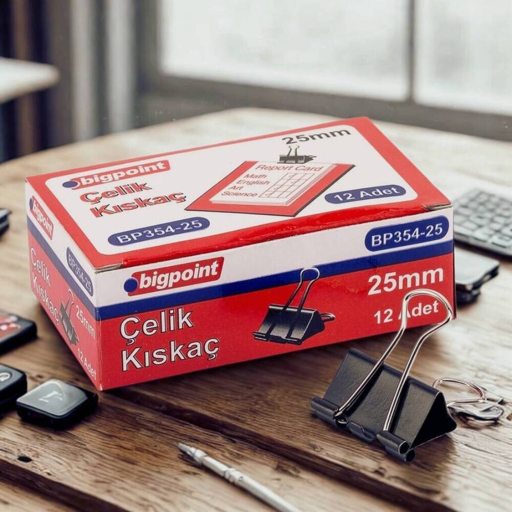 Bigpoint Çelik Kıskaç, 25 mm, 85 Sayfa Kapasite, Paslanmaz, Dayanıklı