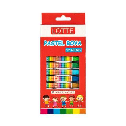 Lotte Pastel Boya Seti, Ufalanmayan Canlı Renkli, 12 Renkli Set