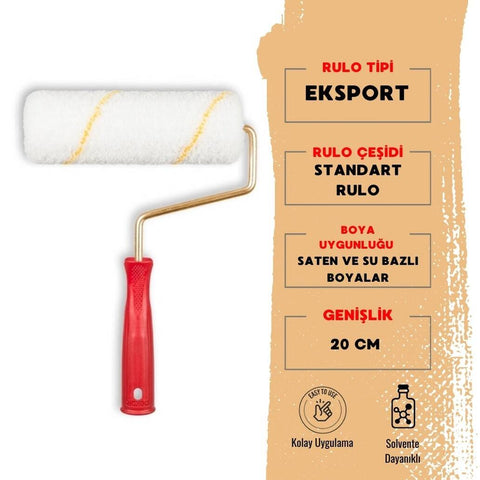 Dekor Eksport Boya Rulosu, İç Cephe İçin, 20 cm, Standart ve Dayanıklı