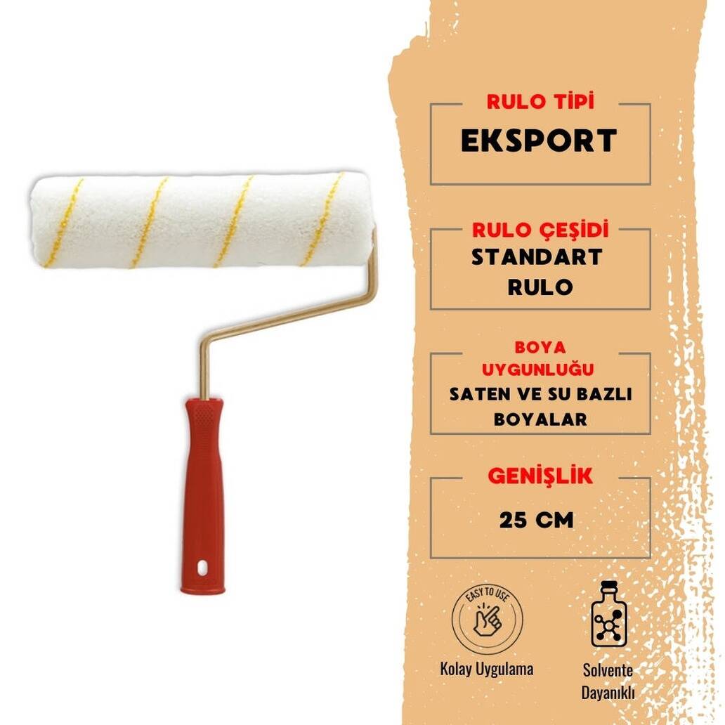 Dekor Eksport Boya Rulosu, İç Cephe İçin, 25 cm, Standart ve Dayanıklı