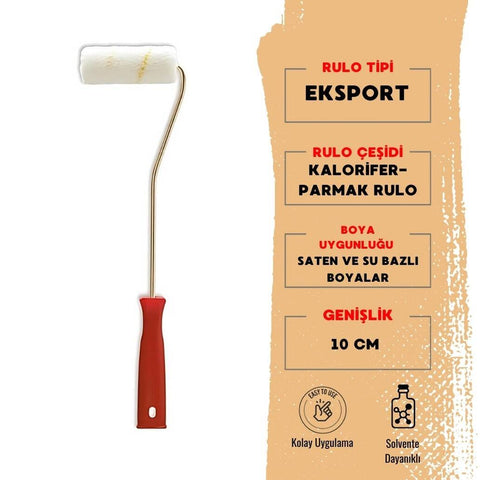 Dekor Eksport Parmak Kalorifer Boya Rulosu, İç Cephe, 10 cm, Uzun Boy