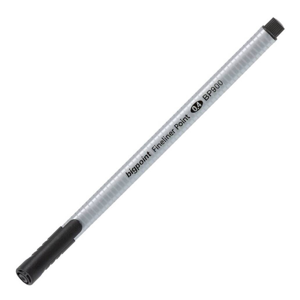Bigpoint Fineliner Kalem, 0.4 mm Fiber Uç, Kokusuz Su Bazlı, Siyah