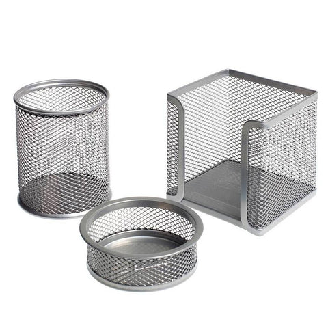 Bigpoint Metal Masa Düzenleyici Set, 3’lü, Kaydırmaz Taban, Gümüş