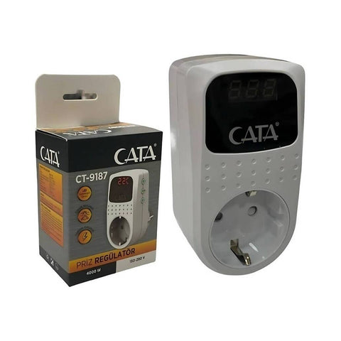 Cata CT-9187 Priz Regülatör, 150-280 V, 4000 Watt, Güçlü Voltaj Koruma