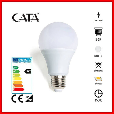 Cata LED Ampul, E27, 9 W, 6400 K, Enerji Verimli, Uzun Ömürlü Kullanım